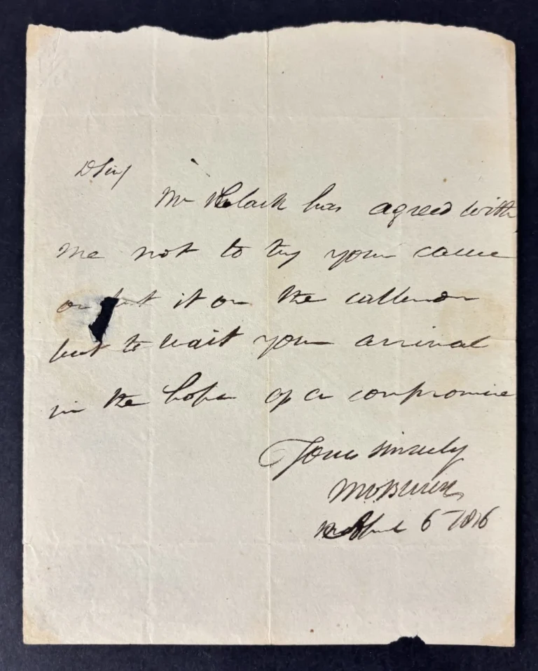 Martin Van Buren Signed Handwritten Letter Legal Compromise President GRAD LOA
