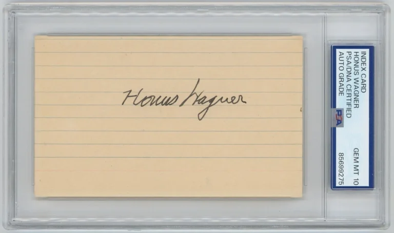 Honus Wagner Signed Auto 3x5 Index Card PSA DNA Gem Mint 10 Pirates HOF