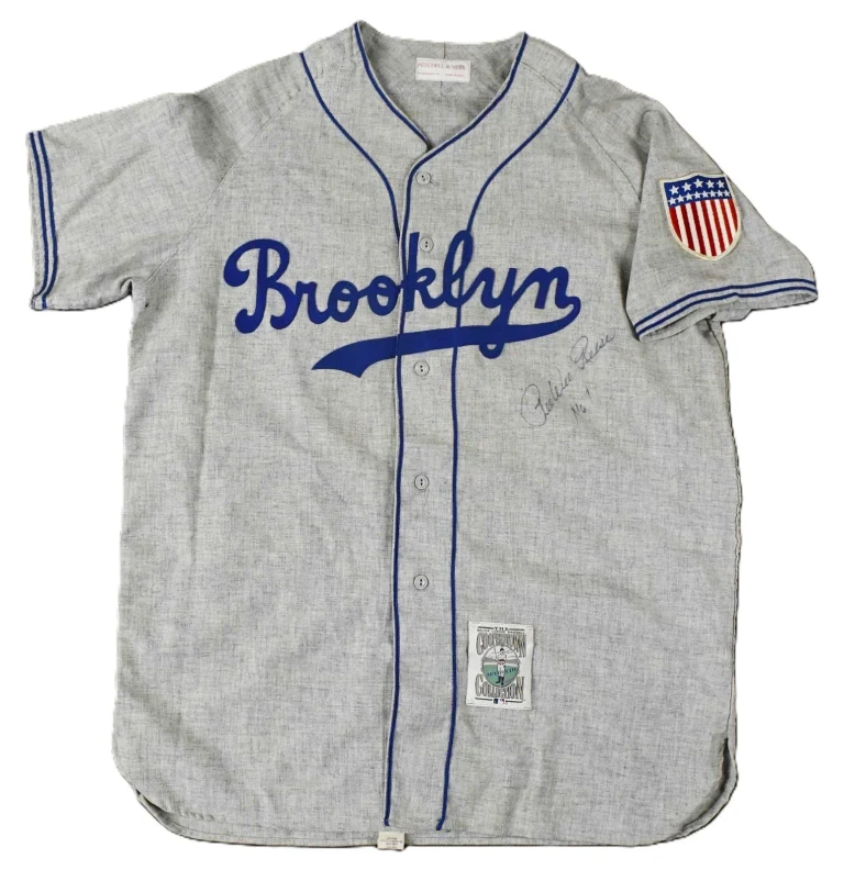 Pee Wee Reese Signed Auto Mitchell & Ness Brooklyn Dodgers Jersey No 1 GRAD
