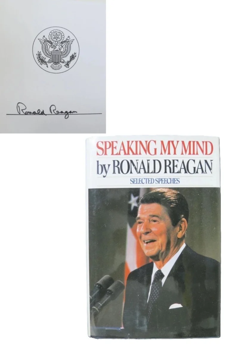 Ronald Reagan Signed Auto Speaking My Mind Hardcover Book Near Mint GRAD