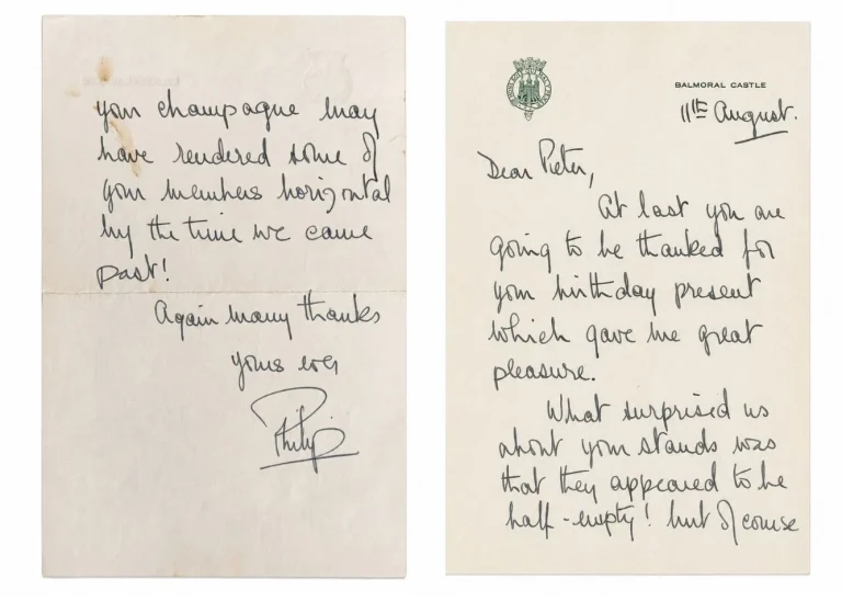 Prince Philip Signed Auto Handwritten 1953 Coronation Drunk Letter GRAD