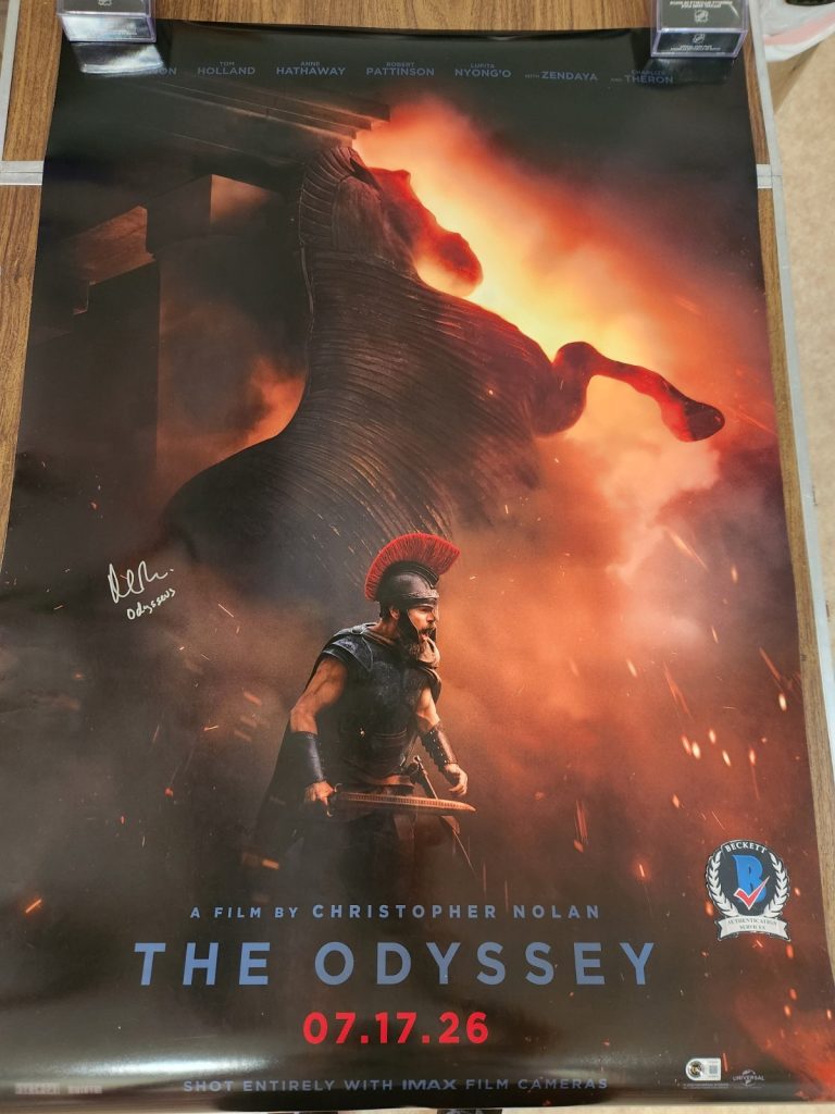 MATT DAMON SIGNED THE ODYSSEY ODYSSEUS 27x40 POSTER FS W/ INSCRIPTION BAS COA