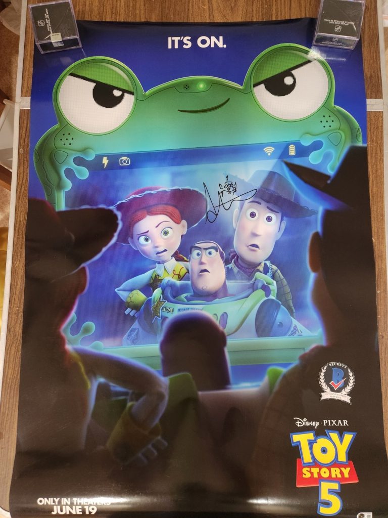 ANDREW STANTON SIGNED TOY STORY 5 DIRECTOR 27X40 POSTER FS W/ SKETCH COA BAS
