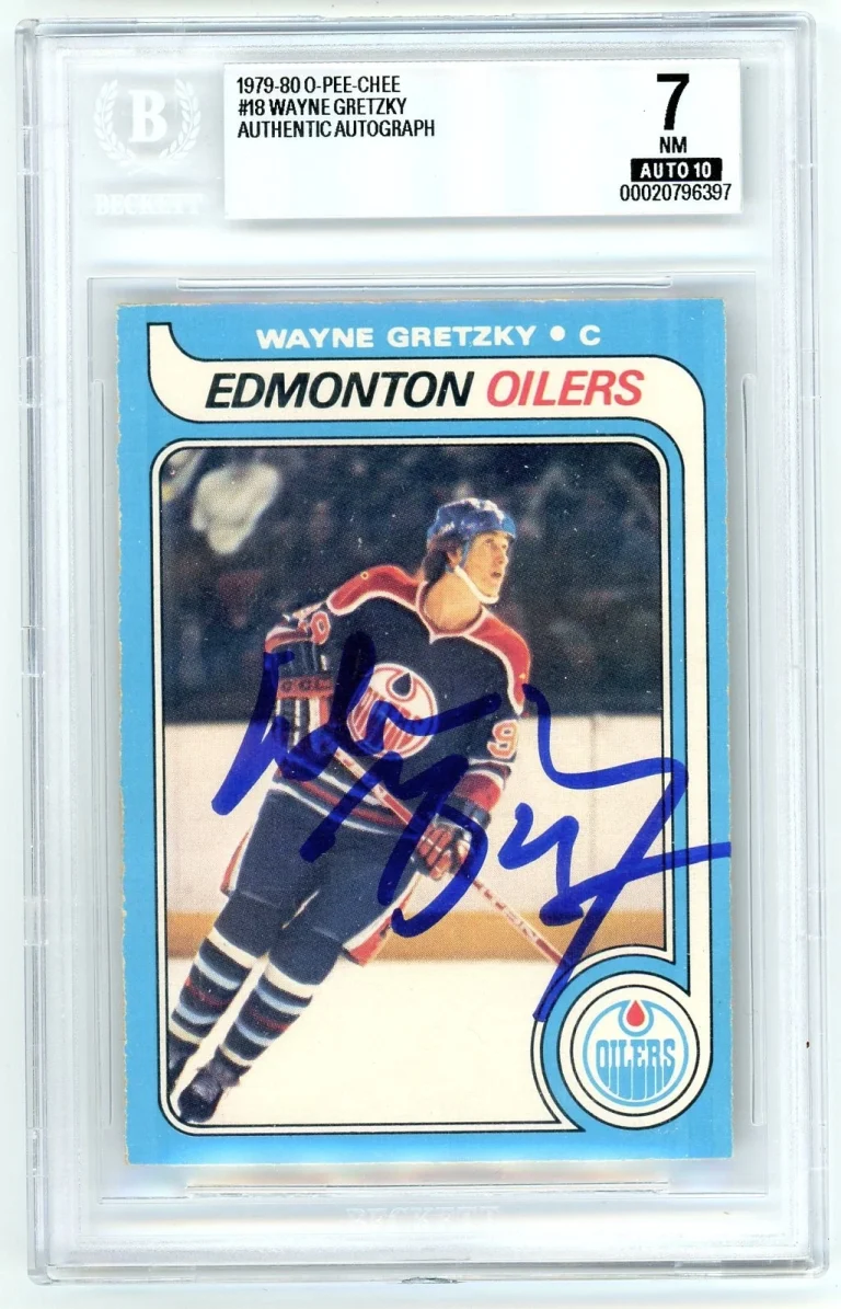 Wayne Gretzky Autographed 1979 O-Pee-Chee OPC #18 Rookie BGS 7 Auto 10