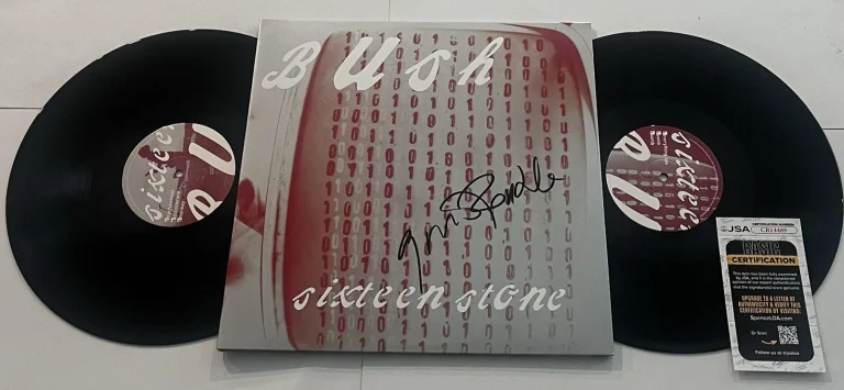 GAVIN ROSSDALE SIGNED BUSH SIXTEEN STONE LP VINYL RECORD ALBUM GLYCERINE JSA COA