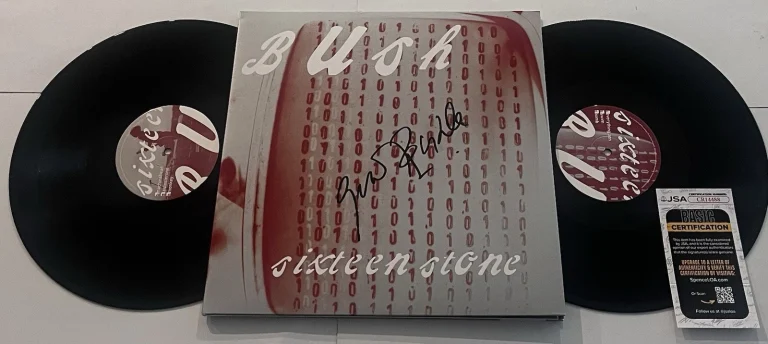 GAVIN ROSSDALE SIGNED BUSH SIXTEEN STONE LP VINYL RECORD ALBUM GLYCERINE JSA COA