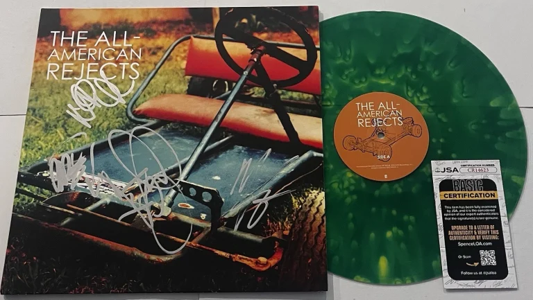 THE ALL-AMERICAN REJECTS BAND SIGNED LP VINYL RECORD ALBUM TYSON RITTER JSA COA