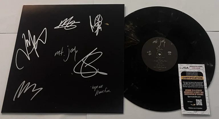 MT. JOY BAND SIGNED HOPE WE HAVE FUN LP VINYL RECORD ALBUM MATT QUINN +4 JSA COA