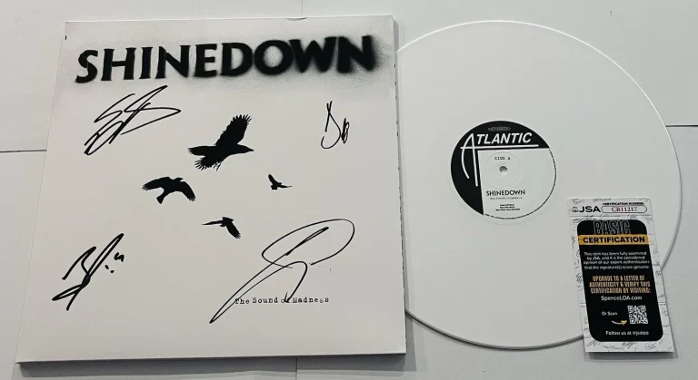 SHINEDOWN BAND SIGNED THE SOUND OF MADNESS LP VINYL RECORD ALBUM BRENT SMITH JSA