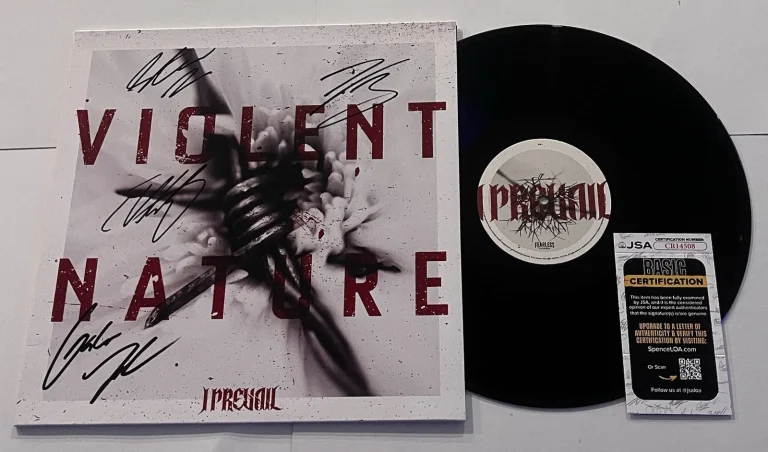 I PREVAIL BAND SIGNED VIOLENT NATURE LP VINYL RECORD ALBUM JSA COA