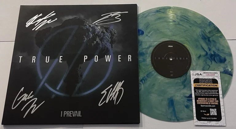 I PREVAIL BAND SIGNED TRUE POWER LP VINYL RECORD ALBUM JSA COA