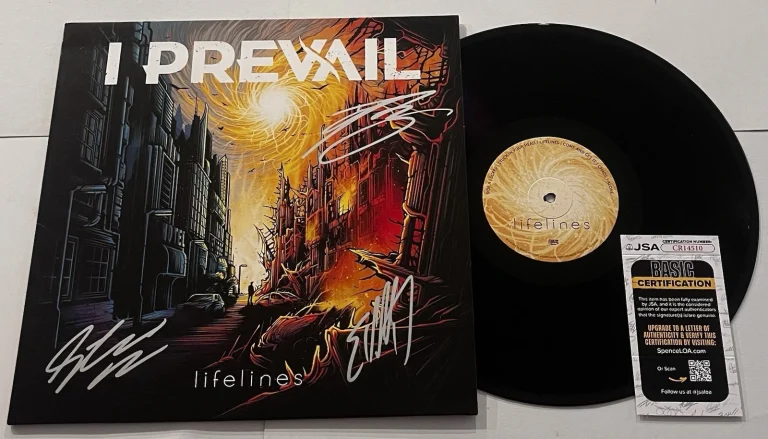 I PREVAIL BAND SIGNED LIFELINES LP VINYL RECORD ALBUM JSA COA