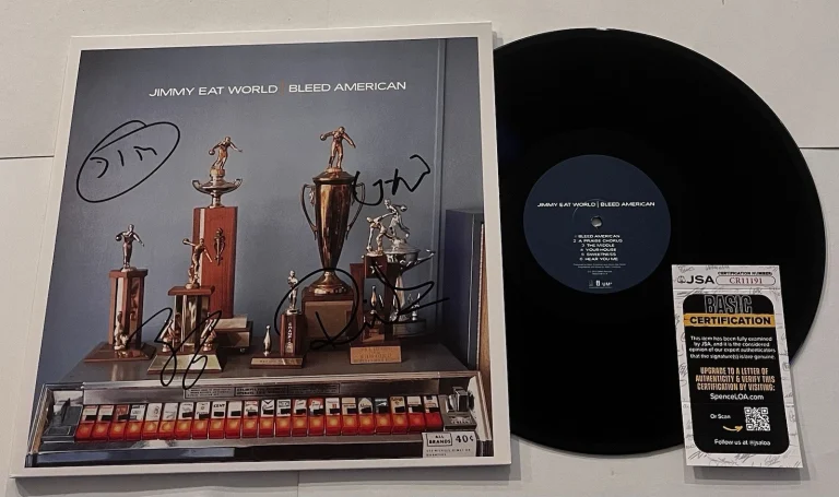 JIMMY EAT WORLD SIGNED BLEED AMERICAN LP VINYL RECORD ALBUM JIM ADKINS JSA COA