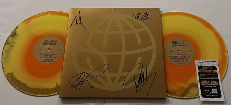 STATE CHAMPS BAND SIGNED AROUND THE WORLD AND BACK LP VINYL RECORD ALBUM JSA COA