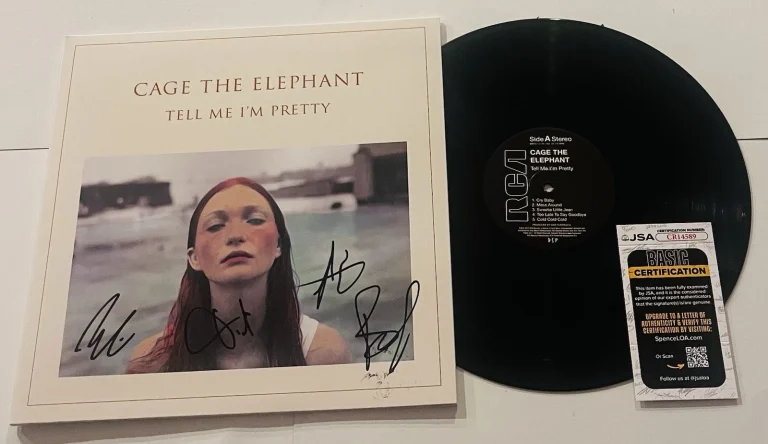 CAGE THE ELEPHANT SIGNED TELL ME I'M PRETTY LP VINYL RECORD ALBUM JSA COA