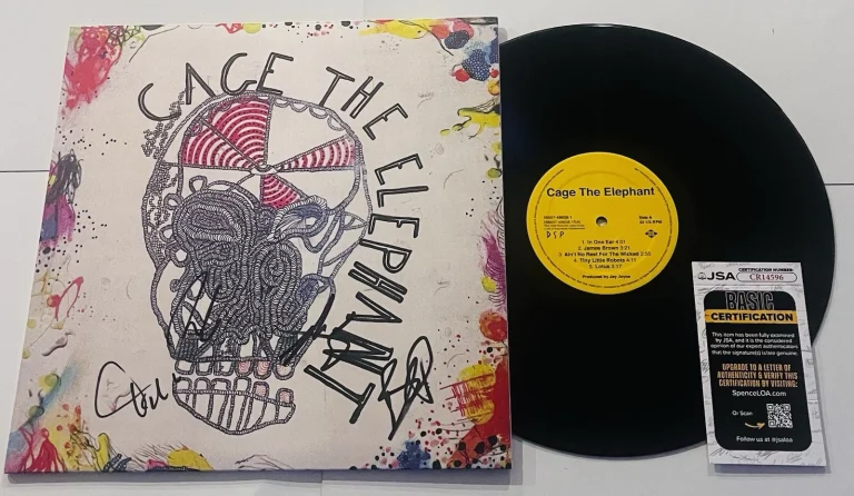 CAGE THE ELEPHANT SIGNED SELF-TITLED LP VINYL RECORD ALBUM JSA COA