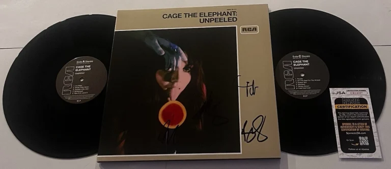 CAGE THE ELEPHANT SIGNED UNPEELED LP VINYL RECORD ALBUM JSA COA