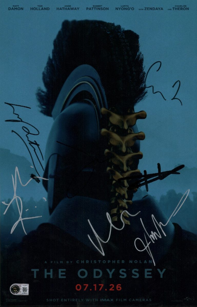Christopher Nolan The Odyssey Signed Cast 11x17 Photo Damon, Holland,+ 4 BAS COA