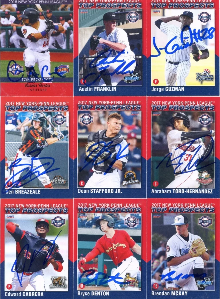JORGE GUZMAN SIGNED 2017 NYPL TOP PROSPECT ROOKIE CARD NY PENN LEAGUE AUTO