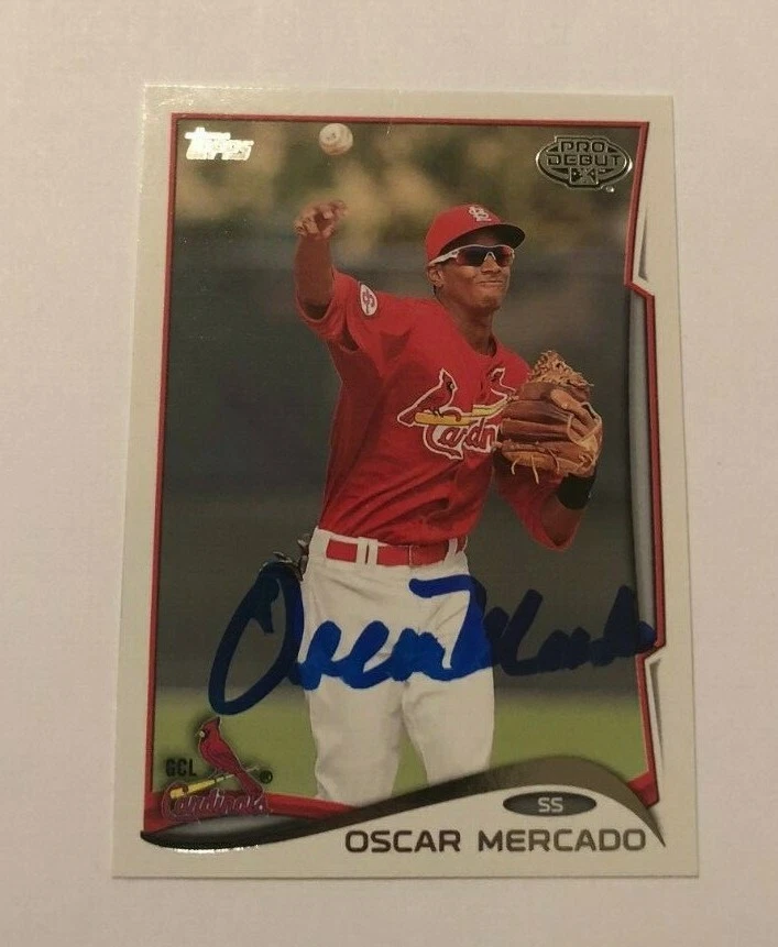 OSCAR MERCADO SIGNED 2014 TOPPS PRO DEBUT PROSPECT ROOKIE CARD AUTO