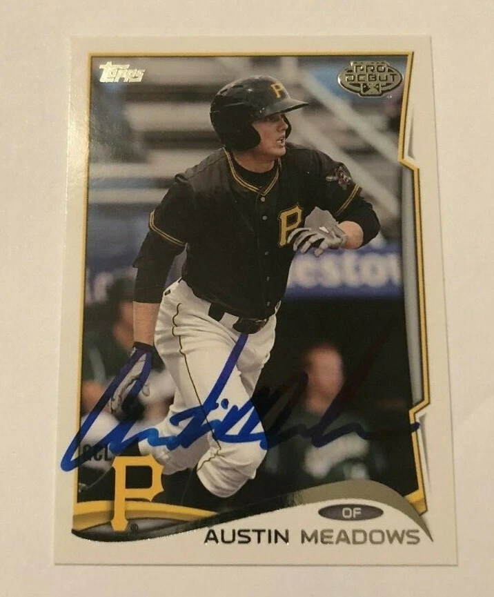 AUSTIN MEADOWS SIGNED 2014 TOPPS PRO DEBUT PROSPECT ROOKIE CARD AUTO