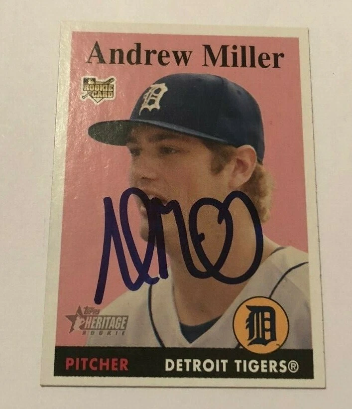 ANDREW MILLER SIGNED 2007 TOPPS HERITAGE ROOKIE CARD AUTO