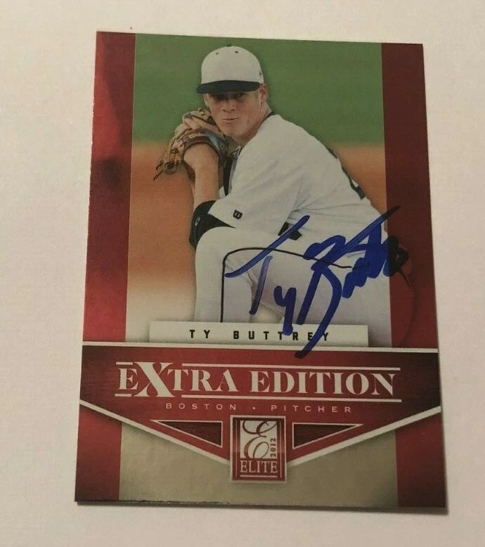 TY BUTTREY SIGNED 2012 ELITE EXTRA EDITION PROSPECT ROOKIE CARD AUTO