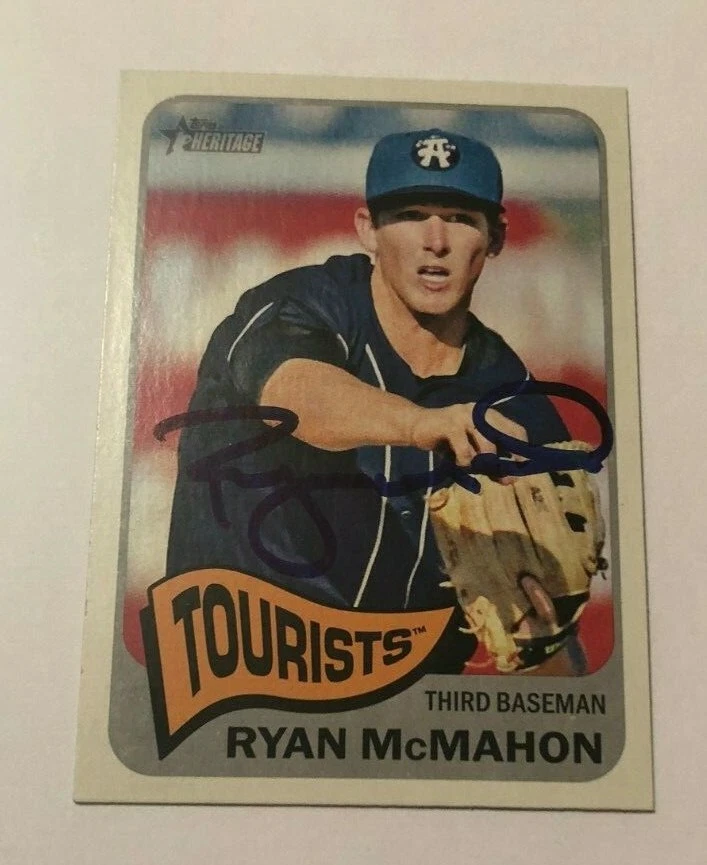 RYAN MCMAHON SIGNED 2014 TOPPS HERITAGE MINORS PROSPECT ROOKIE CARD AUTO