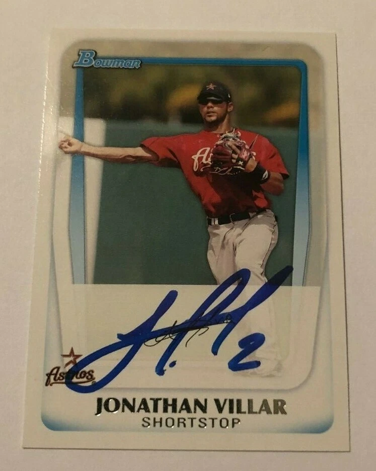 JONATHAN VILLAR SIGNED 2011 BOWMAN PROSPECT ROOKIE CARD AUTO