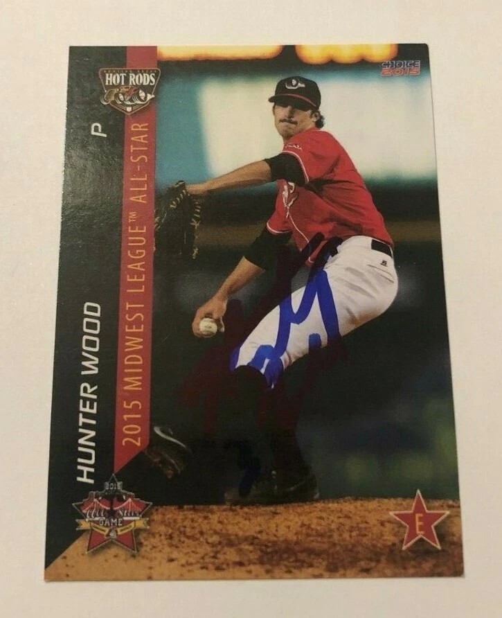 HUNTER WOOD SIGNED 2015 MWL MIDWEST LEAGUE ALL STAR PROSPECT ROOKIE CARD AUTO