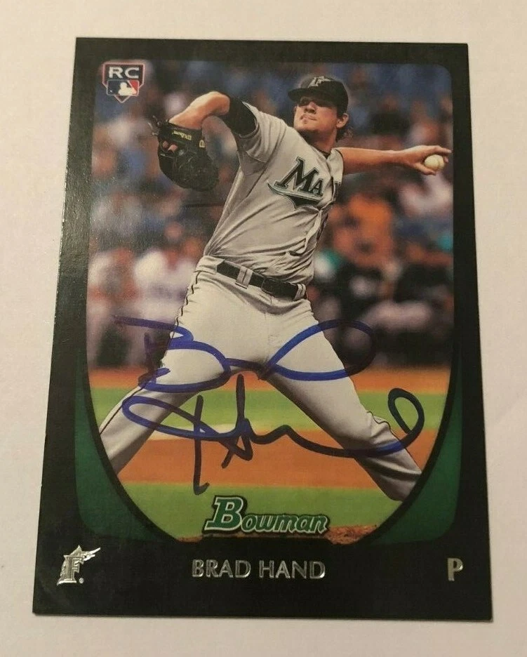 BRAD HAND SIGNED 2011 BOWMAN DRAFT PROSPECT ROOKIE CARD AUTO
