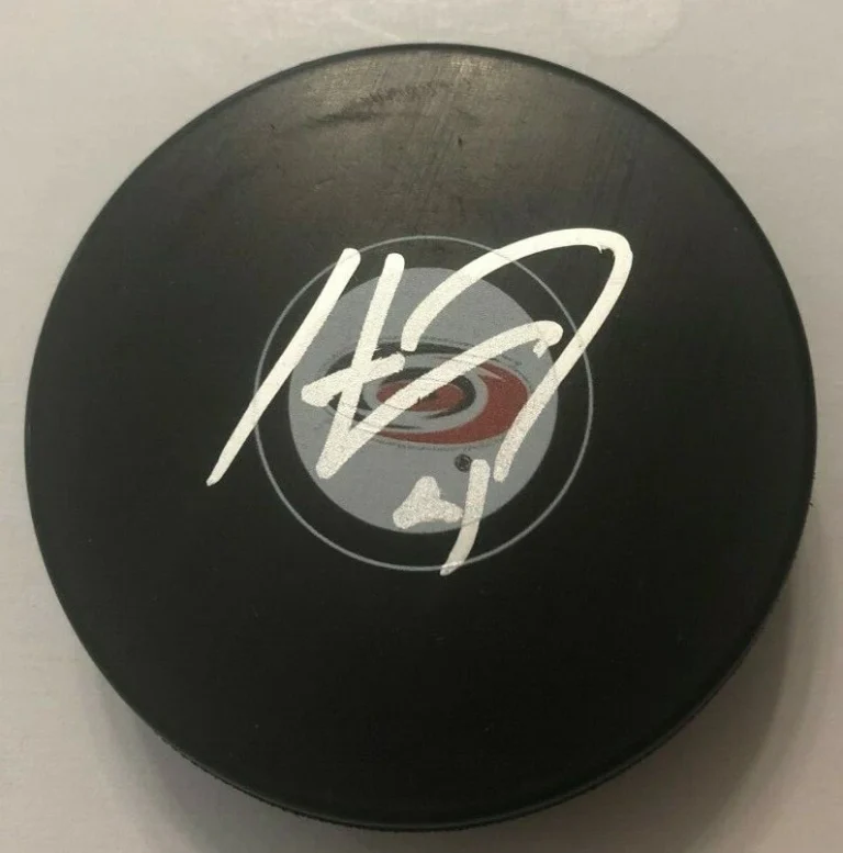 HAYDN FLEURY SIGNED CAROLINA HURRICANES HOCKEY PUCK W/ CASE COA