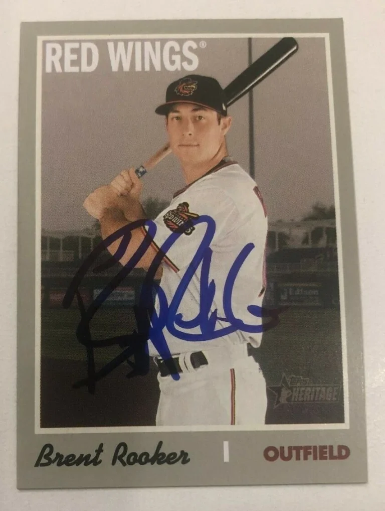 BRENT ROOKER SIGNED 2019 TOPPS HERITAGE MINORS PROSPECT ROOKIE CARD AUTO