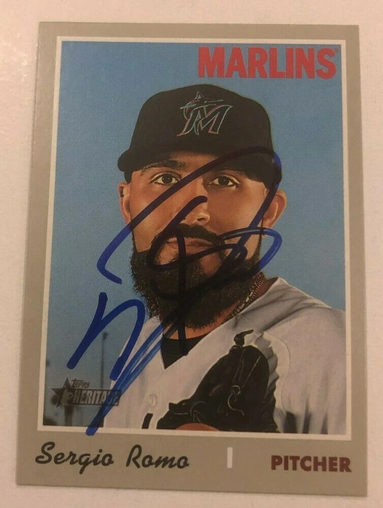 SERGIO ROMO SIGNED 2019 TOPPS HERITAGE CARD AUTO