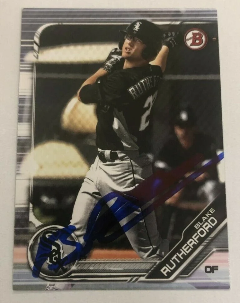 BLAKE RUTHERFORD SIGNED 2019 BOWMAN PROSPECT ROOKIE CARD AUTO
