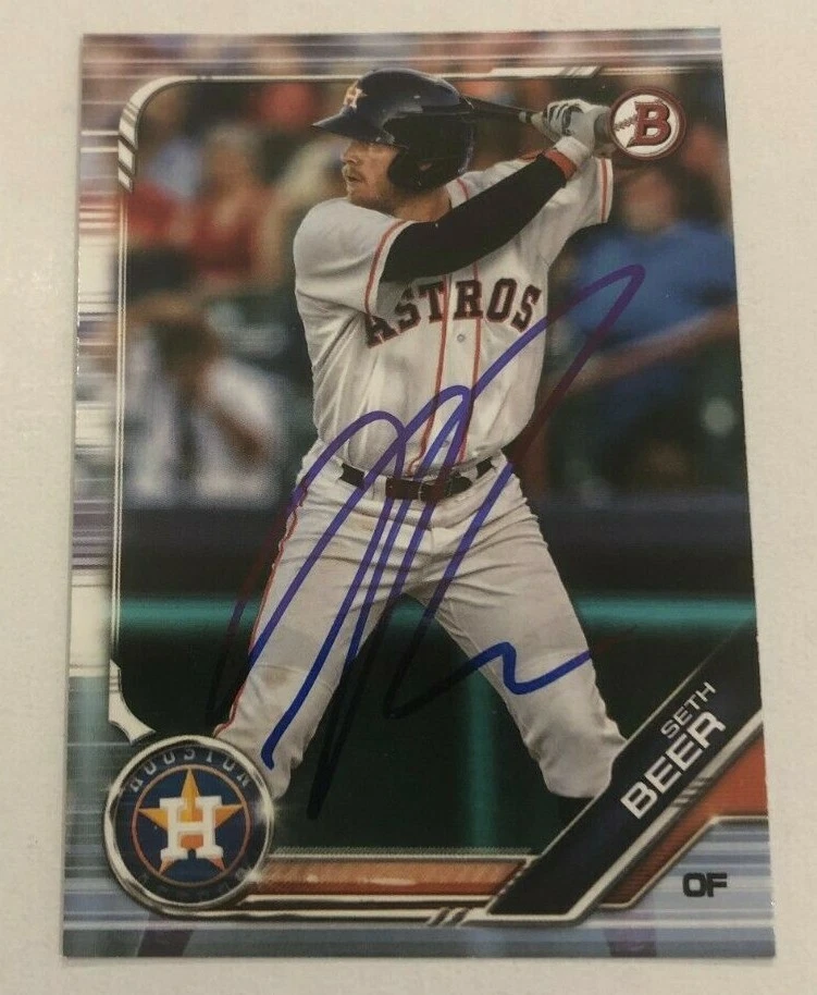 SETH BEER SIGNED 2019 BOWMAN PROSPECT ROOKIE CARD AUTO