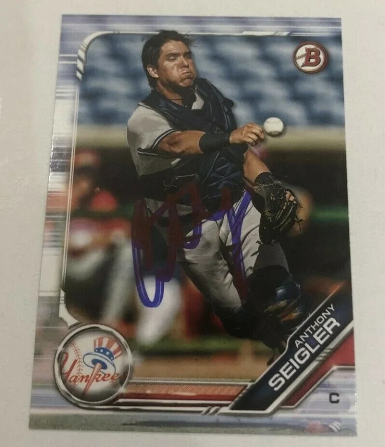 ANTHONY SEIGLER SIGNED 2019 BOWMAN DRAFT BDP PROSPECT ROOKIE CARD AUTO
