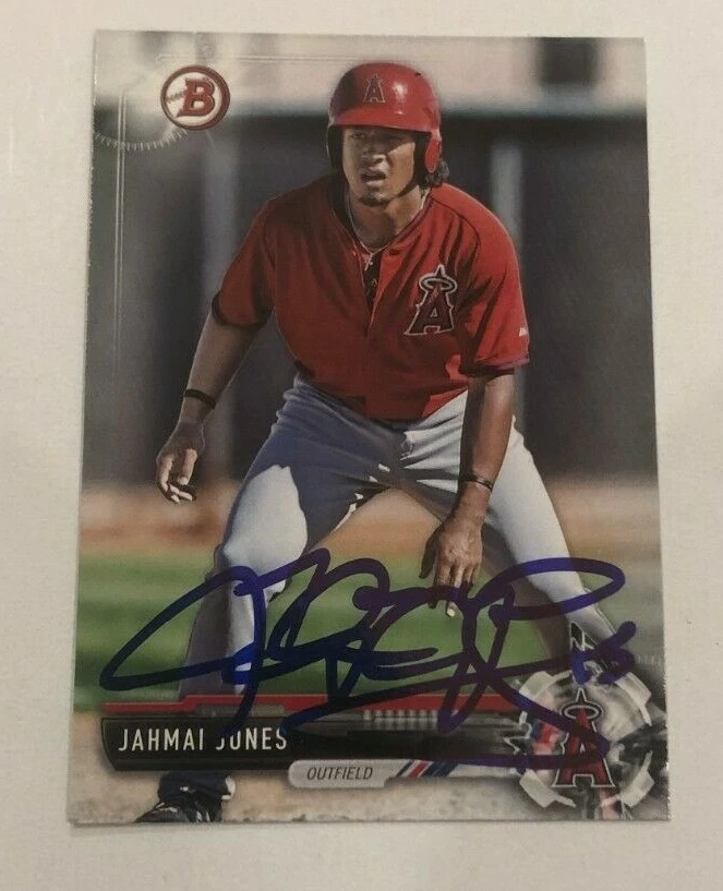 JAHMAI JONES SIGNED 2017 BOWMAN DRAFT BDP PROSPECT ROOKIE CARD AUTO