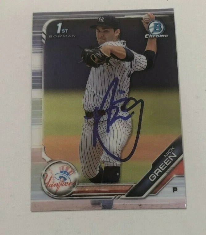 NICK GREEN SIGNED 2019 BOWMAN CHROME PROSPECT ROOKIE CARD AUTO