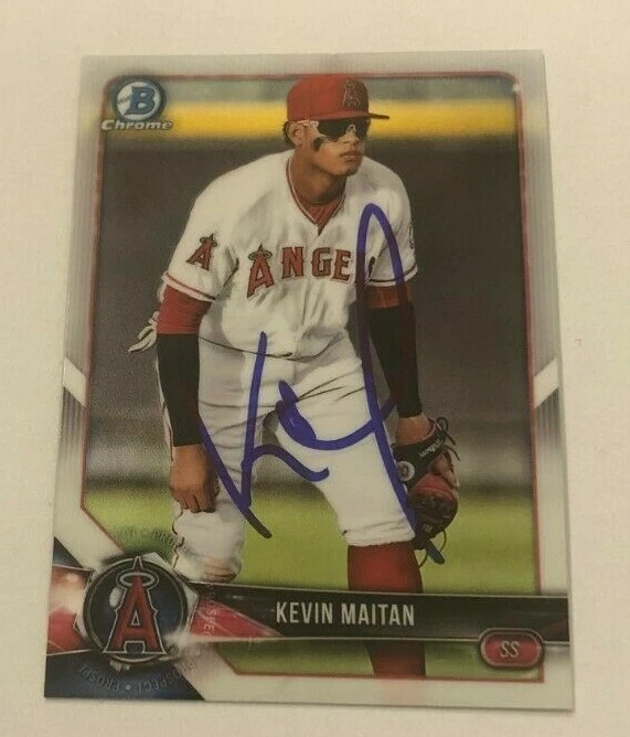 KEVIN MAITAN SIGNED 2018 BOWMAN CHROME PROSPECT ROOKIE CARD AUTO