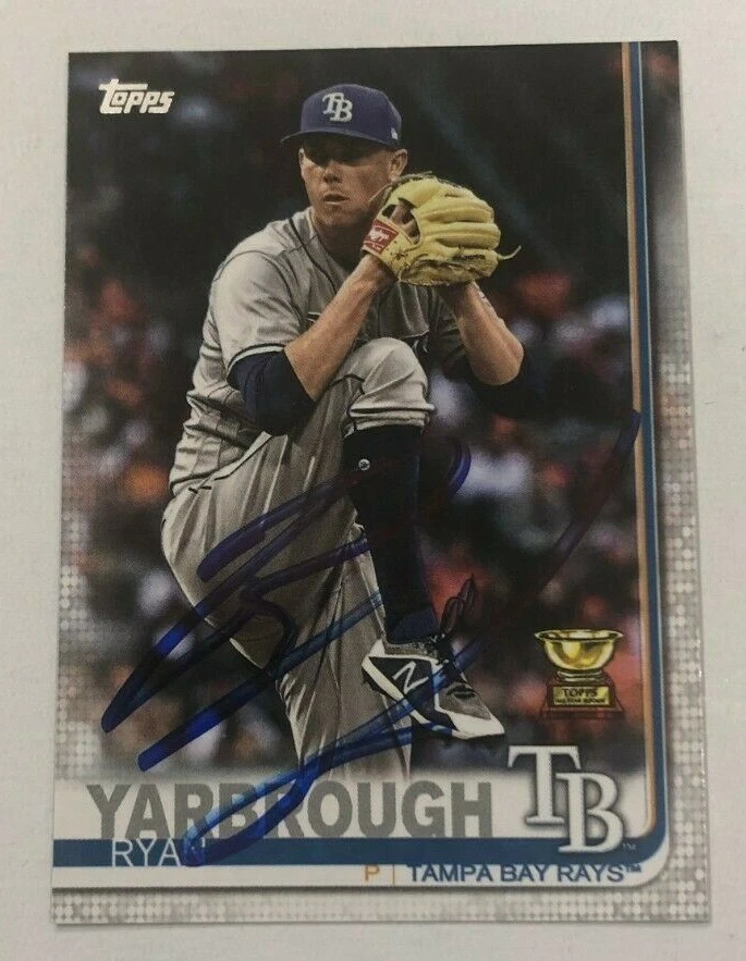 RYAN YARBROUGH SIGNED 2019 TOPPS BASEBALL CARD AUTO