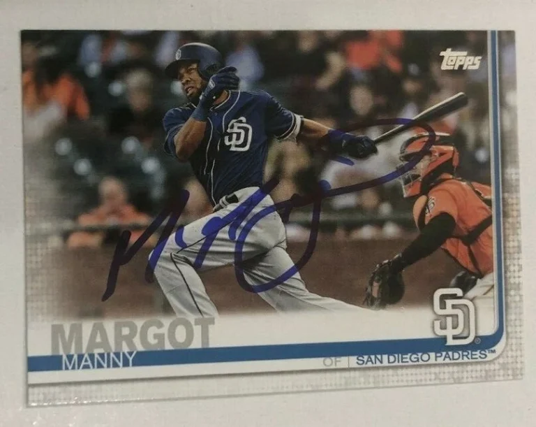 MANNY MARGOT SIGNED 2019 TOPPS BASEBALL CARD AUTO