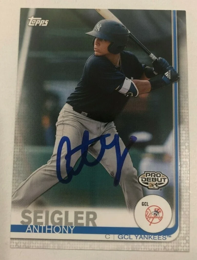 ANTHONY SEIGLER SIGNED 2019 TOPPS PRO DEBUT PROSPECT ROOKIE CARD AUTO