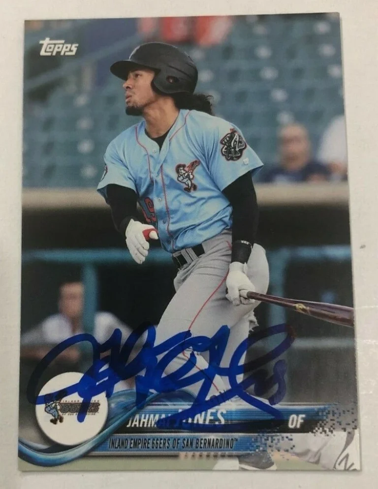 JAHMAI JONES SIGNED 2018 TOPPS PRO DEBUT PROSPECT ROOKIE CARD AUTO