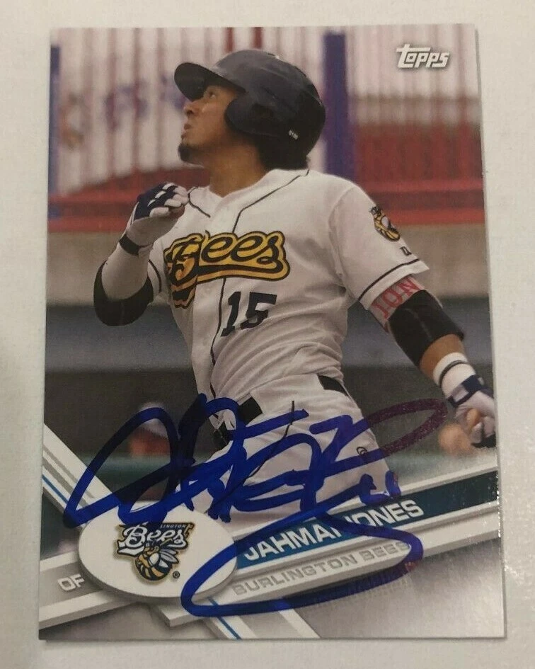 JAHMAI JONES SIGNED 2017 TOPPS PRO DEBUT PROSPECT ROOKIE CARD AUTO
