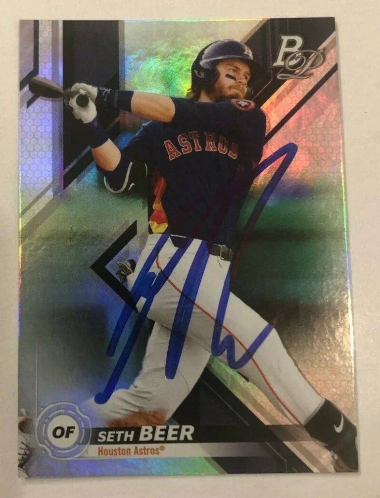 SETH BEER SIGNED 2019 BOWMAN PLATINUM PROSPECT ROOKIE CARD AUTO