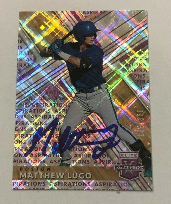 MATTHEW LUGO SIGNED 2019 ELITE EXTRA ASPIRATIONS 102/250 ROOKIE CARD AUTO