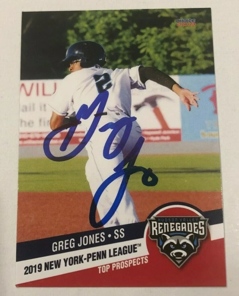 GREG JONES SIGNED 2019 NYPL NEW YORK PENN TOP PROSPECT ROOKIE CARD AUTO