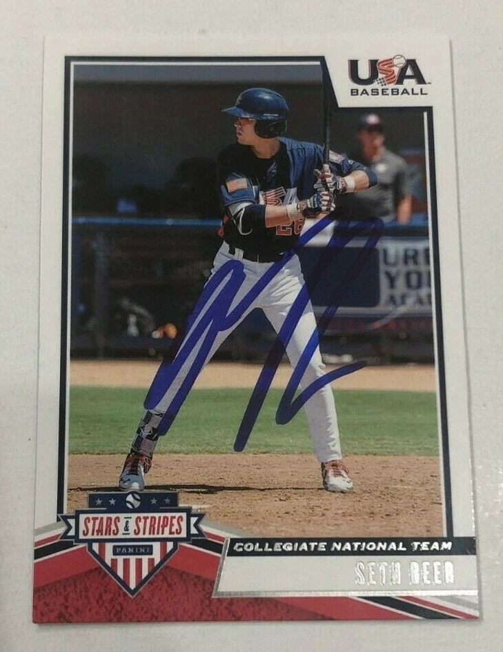 SETH BEER SIGNED 2019 USA STARS & STRIPES PROSPECT ROOKIE CARD AUTO