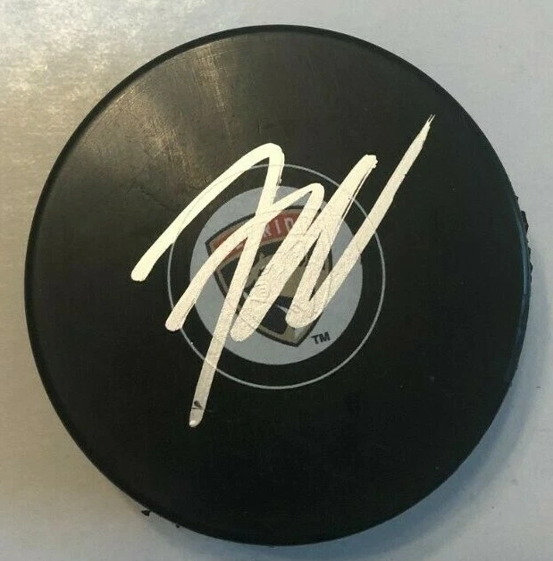 FRANK VATRANO SIGNED FLORIDA PANTHERS HOCKEY PUCK W/ CASE COA